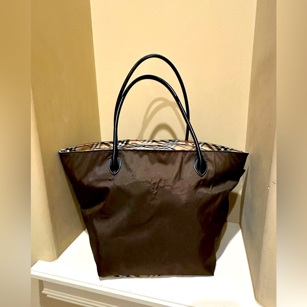 Burberry Brown/Novacheck nylon large tote